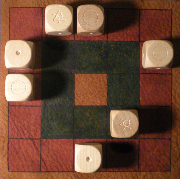 Schrat-Brett mit Symbol-W&uuml;rfel