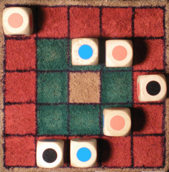 Schrat-Brett mit Farb-W&uuml;rfel